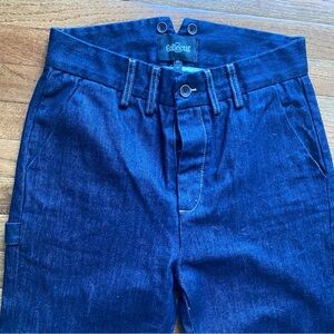 Collectif Mens Rockabilly Dark Blue Denim Jeans